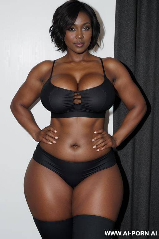 sexy bimbo milf, aged milf, matured milf, thot, really dark black skin, deep dark black skin color, ultra thicc, bulked up thighs, extremely gigantic boobs, perfect eyes, topless, topless, topless - #main