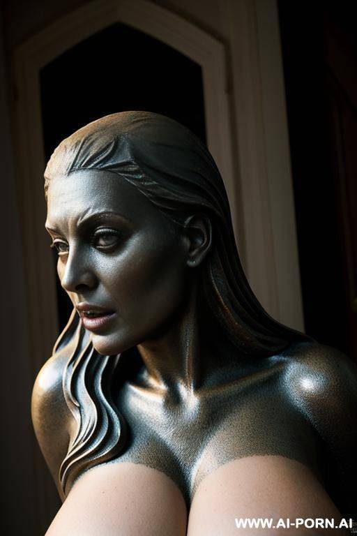 realistic scared woman turned into a sexy statue - #main