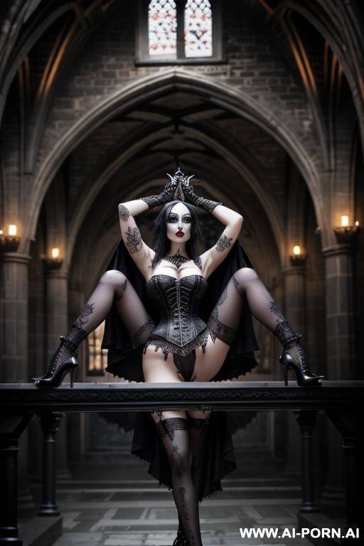 tall busty , short pixie hair with shaved sides, gorgeous face, thick lips, massive boobs, , seductive, full body picture, standing up, - #main