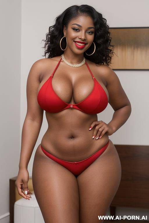 20 year old , beautiful black women, big natural breasts, full breasts, saggy breasts, really saggy , phat ass, thick lips, big smile, red lips, hoop earrings, hourglass figure, toned ass , white thong, - #main