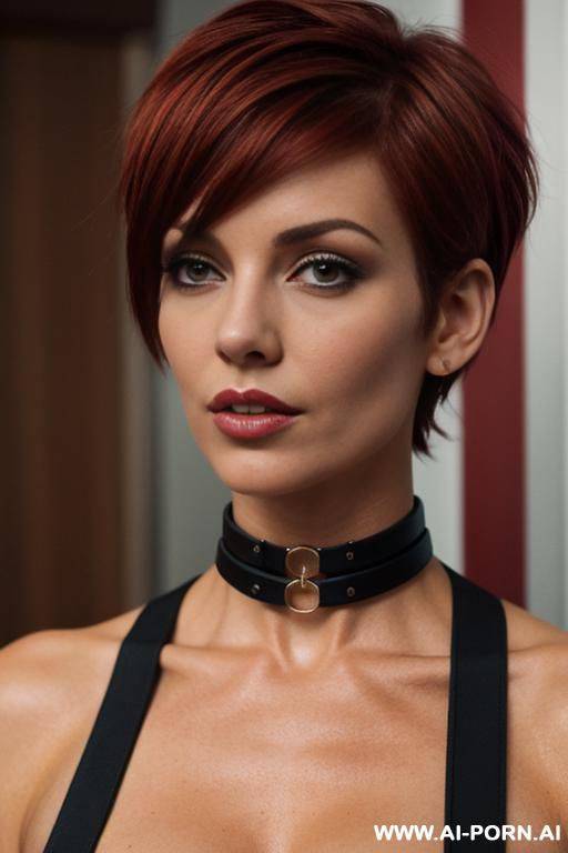 toned woman. short pixie hair. choker. - #main