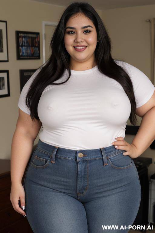 masterpiece, mexican, supermodel, pear shaped, eye shw, huge hips, massive thighs, tight shirt - #main