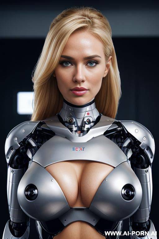 sexy blonde terminator, slutty face, (fully robotic body, fit body, shapely body, huge firm tits:1.1) - #main