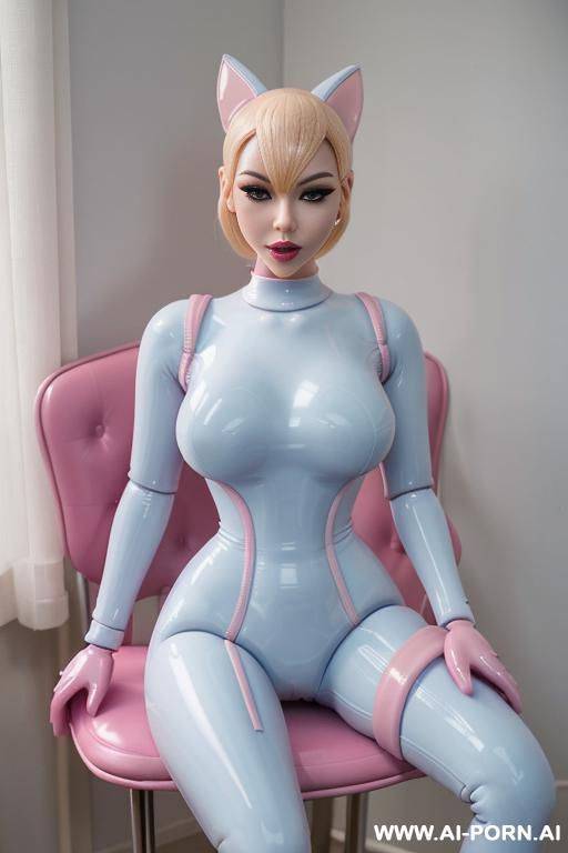 nude in latex, latex, rubber, latex bimbo, catsuit, latey sexdoll, reallife sexdoll, rubberdoll, rubber sexdoll, sex puppet, rubber puppet, latex puppet, (pink latex), ((light blue latex bed)) - #main