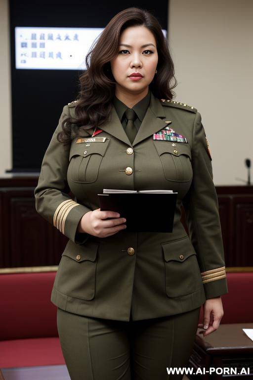 lecture, wearing military uniform, notebook in hand - #main