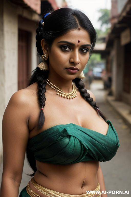 indian woman, massive breasts, gigantic boobs, skimpy clothes, sexy top, public street - #main