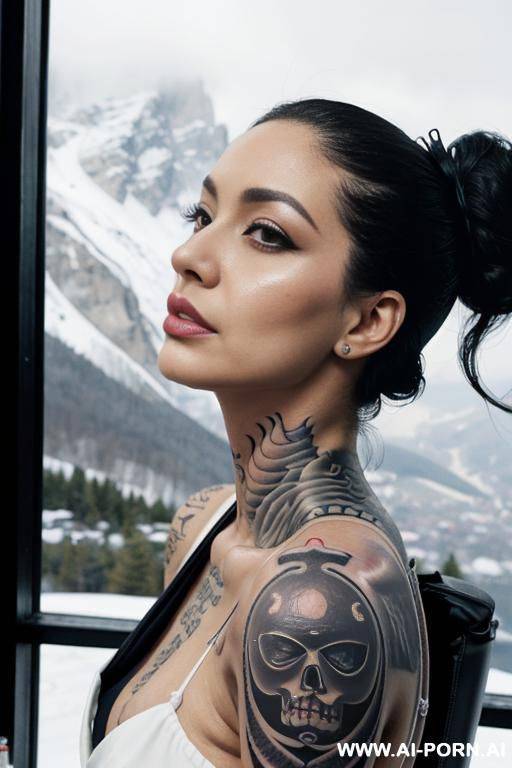 long hair, high ponytail, covered in cum - #main