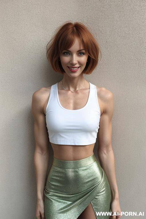 fit woman, ((skirt)), ((crop top)) - #main