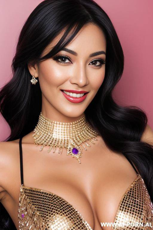 realistic beautiful seductive happy face, eye contact - #main