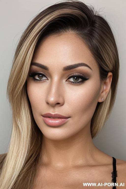 brazilian with square face and square jaw, blonde with dark brown eyes - #main