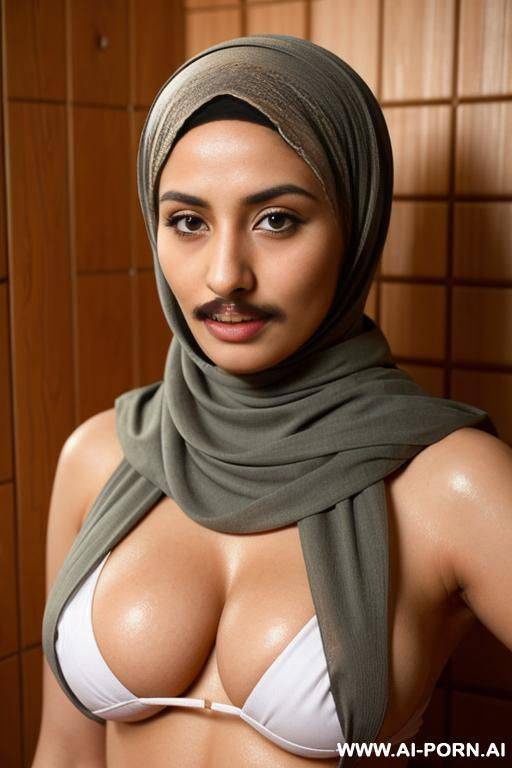 milf with a mustache wearing a hijab topless - #main