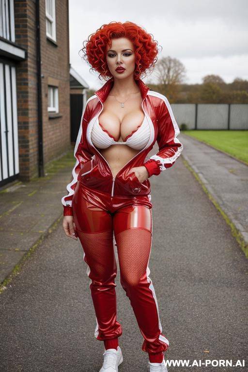 red latex track suit ruffles - #main