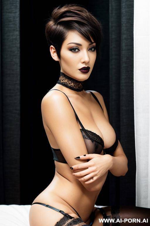 ((short hair)), ((black stockings)) - #main