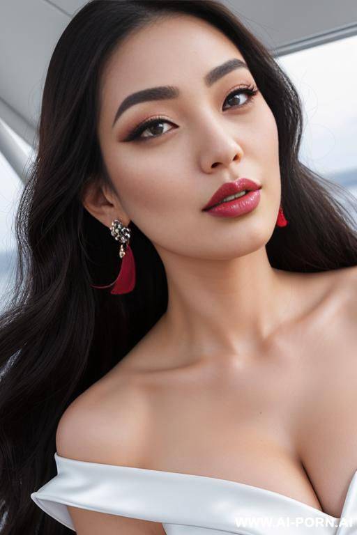 (ahegao) (flowing hair) (((extremely beautiful))) (((full lips))) (button nose) (submissive) (hoop earrings) (((hourglass figure))) (model) (((eye contact))) - #main