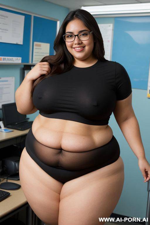 mexican, supermodel, very nerdy, pear shaped, holding books, extra thicc - #main