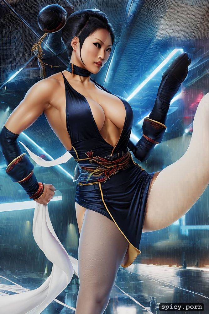 low angle shot, beefy thighs, long legs, portrait, movie poster - #main