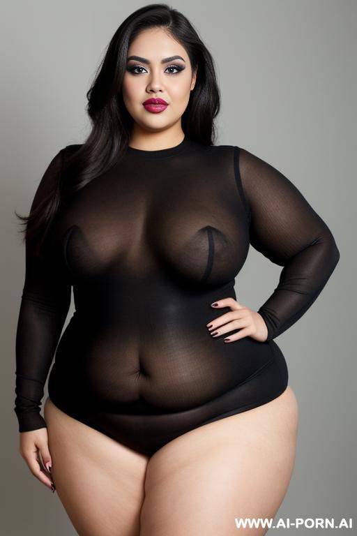 obese, mexican supermodel, big blue eyes, chicana, chola, rotund hips, lots of makeup, eyeliner, supuer plump, extreme hourglass figure, fat, low rider woman, extra thicc, huge thighs, laboratory - #main