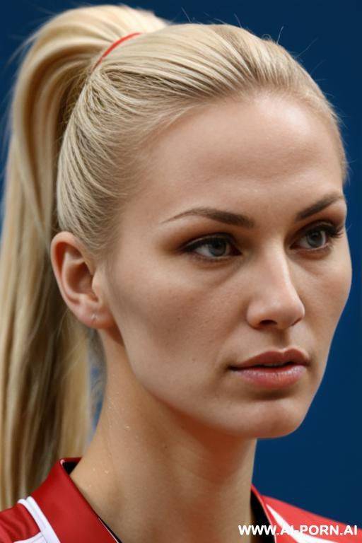 volleyball player russian blonde ponytail close-up serious - #main