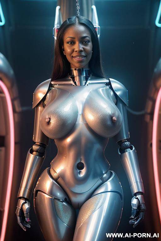 realistic details , very old ebony black lady, (((very old sexy lady))), old gilf, fully naked hot queen, her majesty, the naked space queen, fully naked perfect sexy voluptuous natural body, - #main