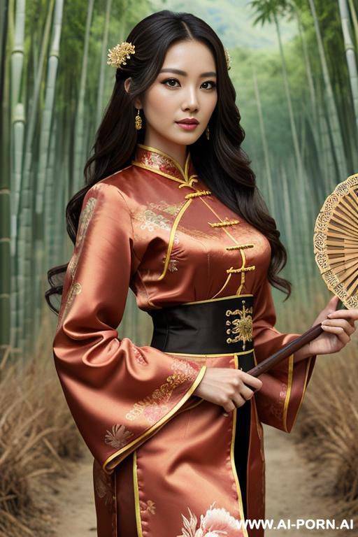 best quality, masterpiece, super details, fine fabrics, high detailed eyes and detailed face, extremely fine and detailed, perfect details, 1 woman, solo, full body, long wavy hair, looking straight - #main