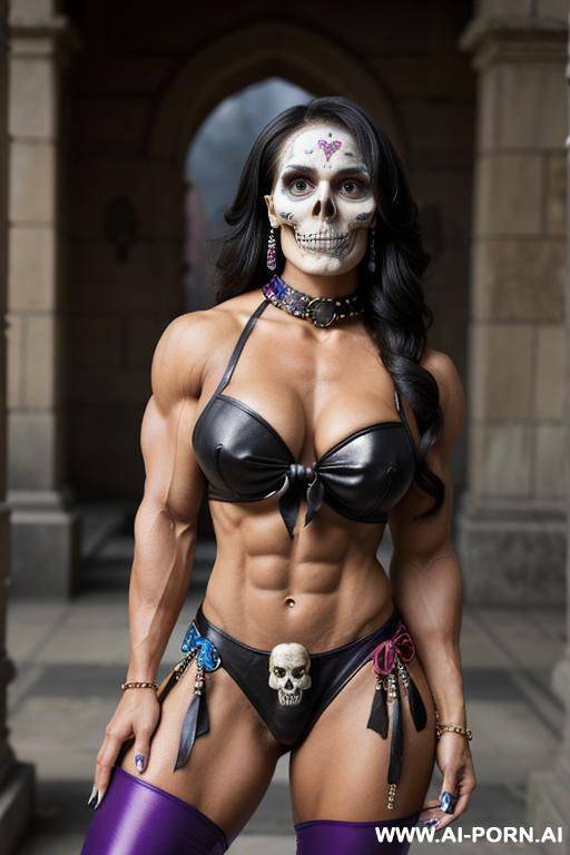 skull, gorgeous face, mexican, mexican celebration, bowtie, bow tie, skull makeup, - #main