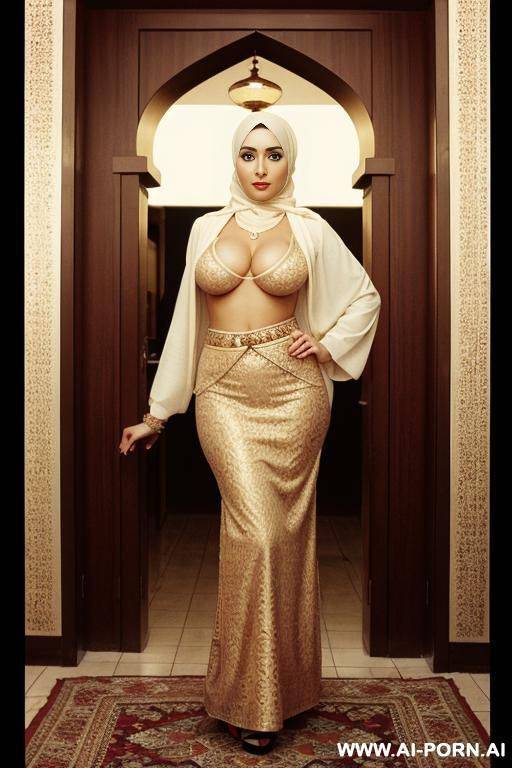 fully naked, huge boobs, hijab, full body, stand up - #main