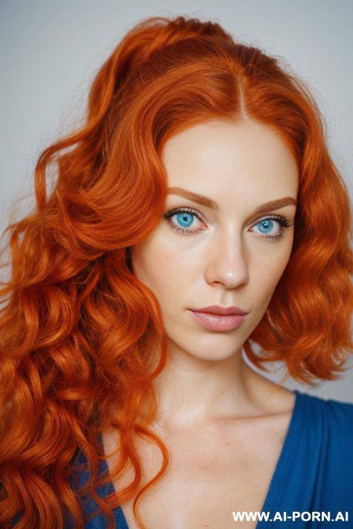 redhead curly waves ponytails hair - #main