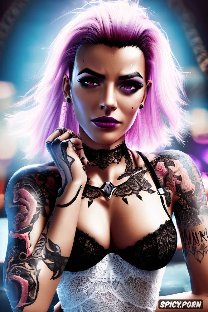 sombra overwatch beautiful face full body shot, k shot on canon dslr - #main