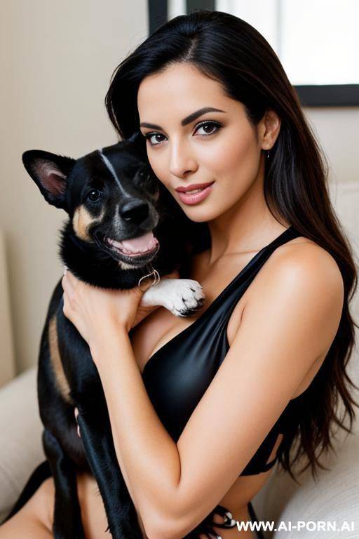 mujer con perro - #main