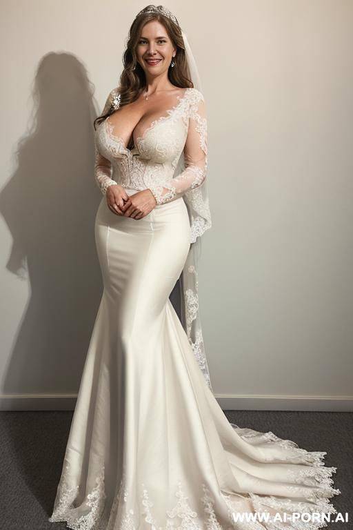 (((wide hips))) rounded, ((hourglass)) body, narrow waist, (eye contact), (side view), gigantic boobs, deep cleavage, natural beauty, nice smilecurly long hair, tight belly, lipstick. - #main