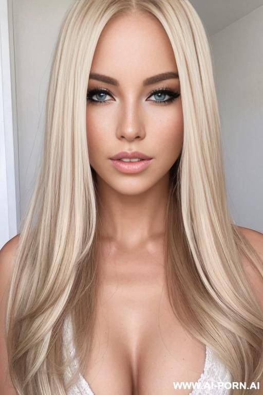 long, healthy blonde hair, s - #main