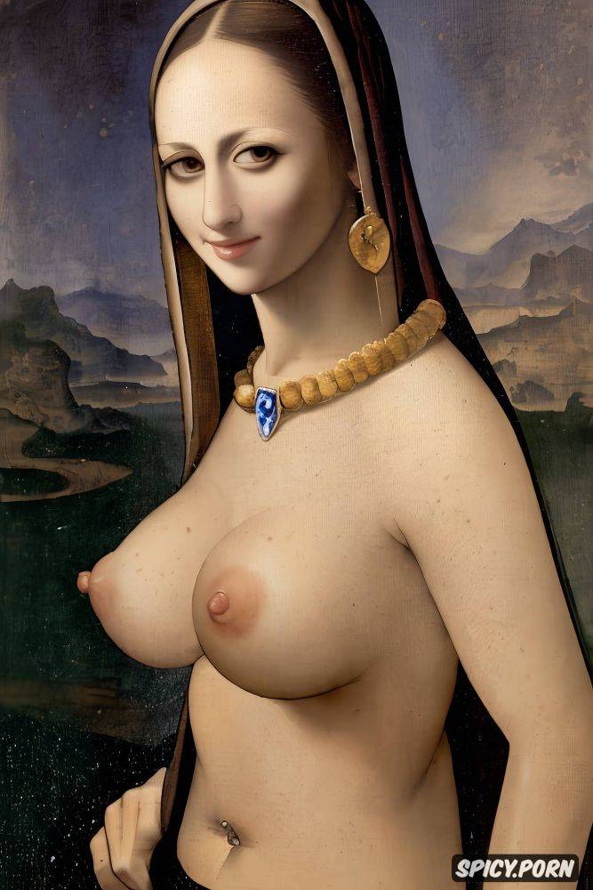mona lisa, detailed, portrait, high resolution, fine brushstroke - #main