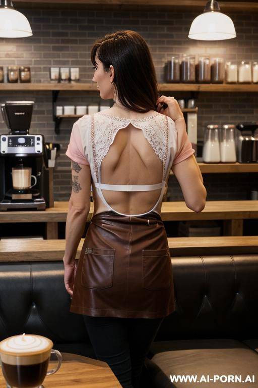 she turned her back, pink blouse, perfect ass, red lace panties - #main