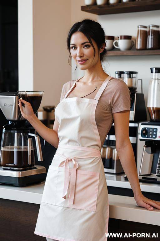 light pink semi-transparent cotton blouse unbuttoned, without underwear - #main