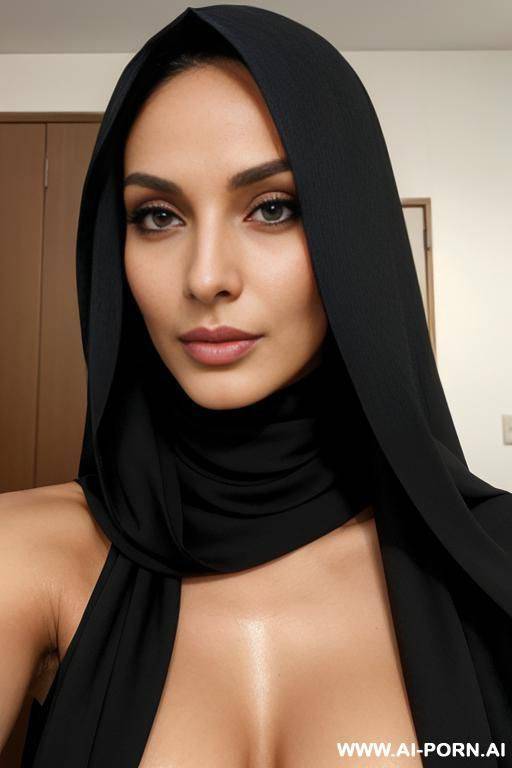 super beautiful, black hijab, nude - #main