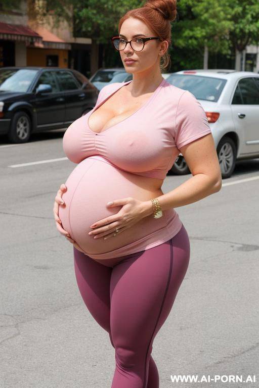 sexy bimbo milf, aged milf, matured milf, thot, ultra thicc, bulked up thighs, tight sport shorts, tight pink shirt, extremely gigantic boobs - #main