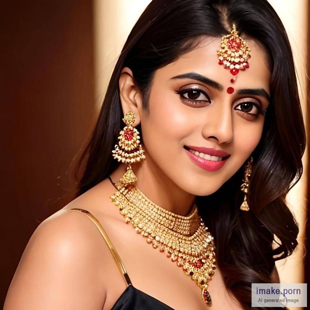 Genelia D Souza with DEVIL HORNS IN HEAD and gold jewels wearing... - #main