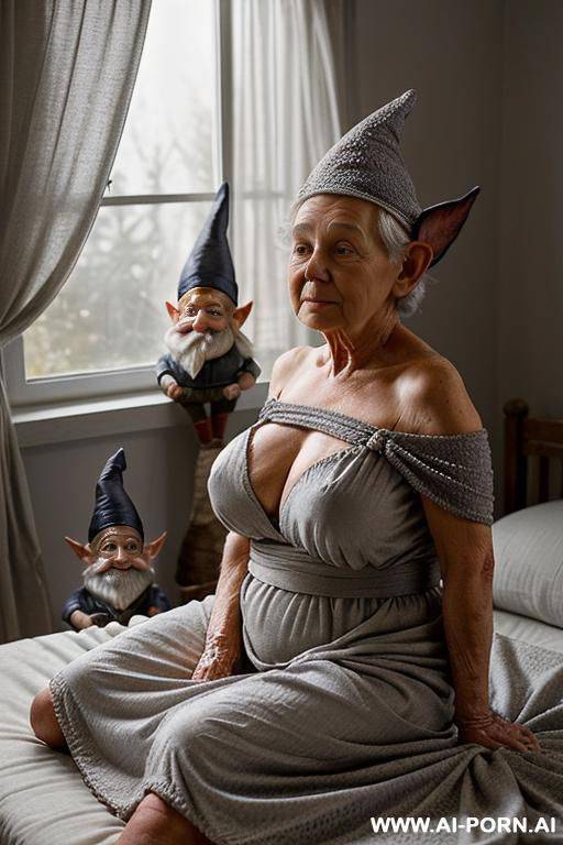 night! amateur suburban grandma ((softly built with a natural fullness!)). she is (partially sitting up in bed!) (legs stretched out under the blanket!) ((supported by pillows behind her back!)) - #main