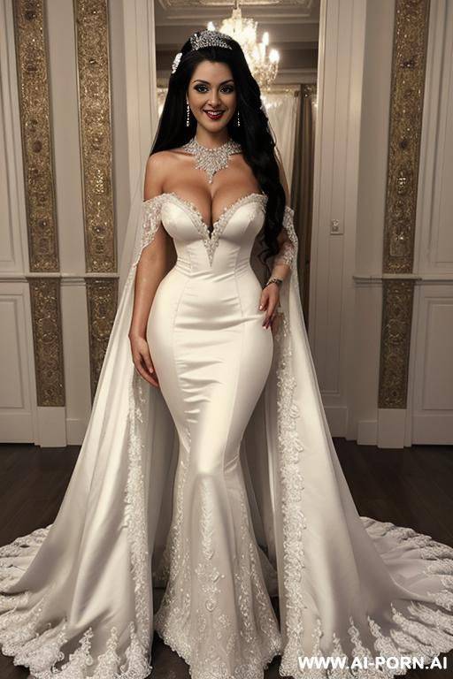realistic, beautiful face, sexy body, perfect huge breasts, makeup, updo hair, naked woman. necklace, earrings, long voluminous hair - #main