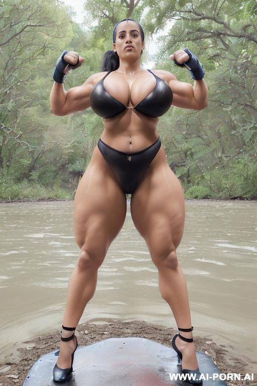 (((realistic look, super realistic))) (((frontal view))) ((sexy beautiful latina milf, perfect milf)) ((black hair, long ponytail hairstyle)) ((perfect beautiful face)) ((sexy beautiful plump lips)) (((curvy - #main