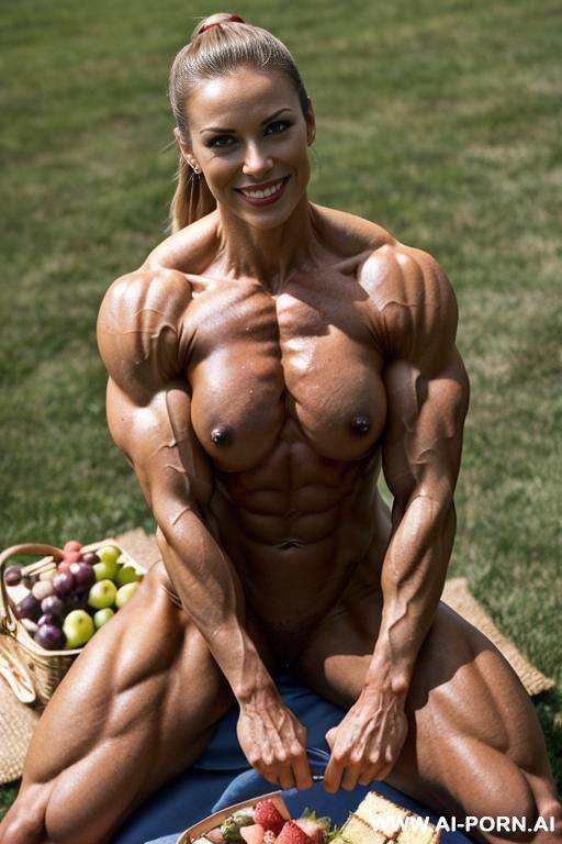 nude fittest extremely ultramuscular female bodybuilder, perfect face, (nude shredded megamuscular pecs), biceps, biggest bodybuilder traps, lats, triceps, muscular forearms, gigantic delts, obliques, highly - #main