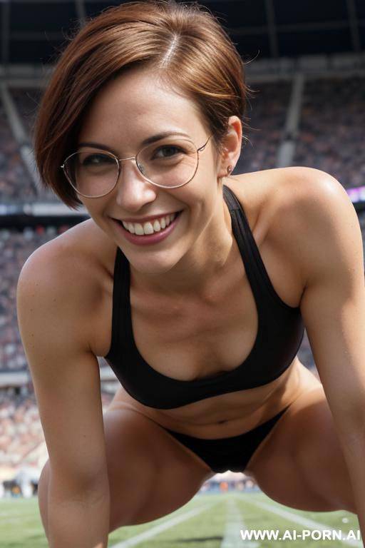 small tits, fully nude, no clothes, cumshot over face and tits, glasses, braces, masturbation - #main
