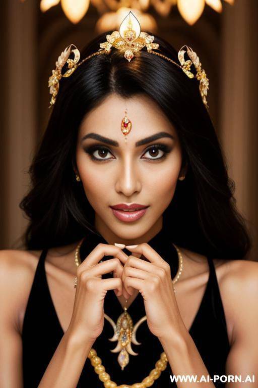 super bautiful pakistani women, sexy posing, superskinny body, delicate body, tanned skin, mild smile, mysterious look - #main