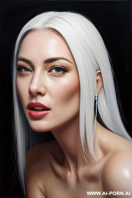 hyperrealism painting: very beautiful sexy orgazm face, very milky-white s - #main