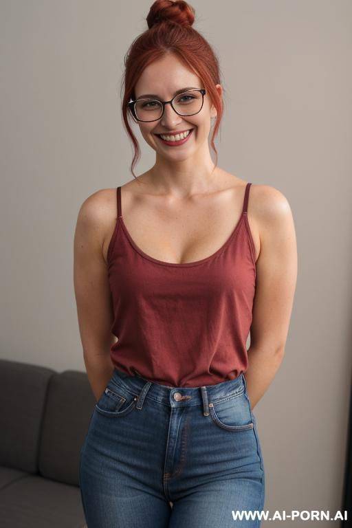 glasses, eye contact, deep cleavage - #main