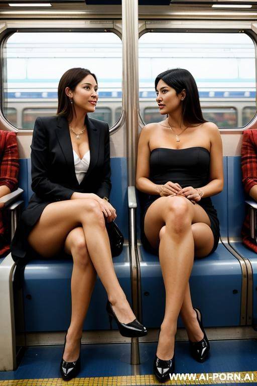 woman, sitting in the train compartment, legs over each other, looking in the direction of the viewer. - #main