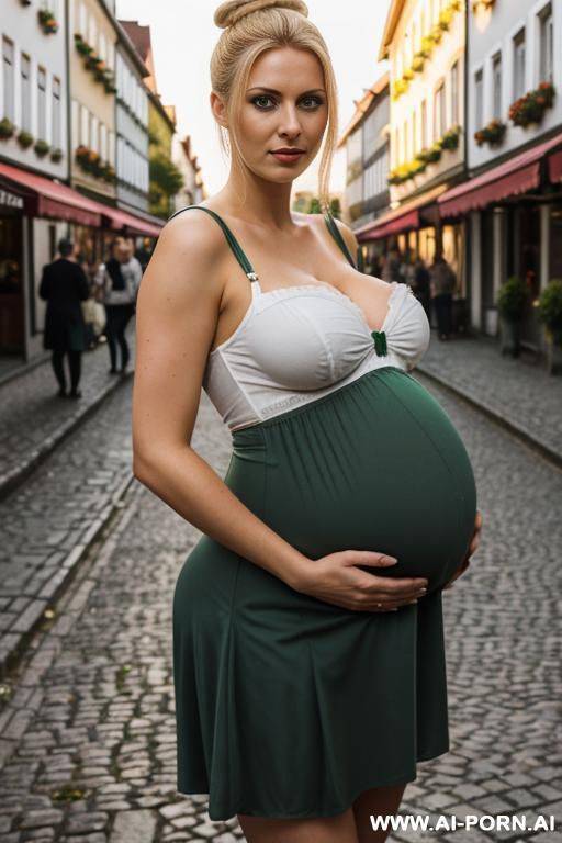 dirndl big tits pregnant blonde skirt - #main