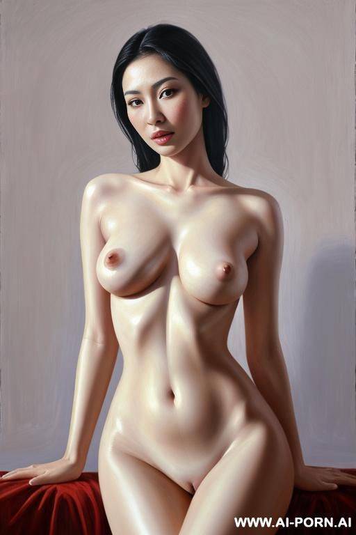 hyperrealism painting. very beautiful sexy orgazm uzbek face, totally nude body. white skin. in various sexual poses. full-length view. art. - #main