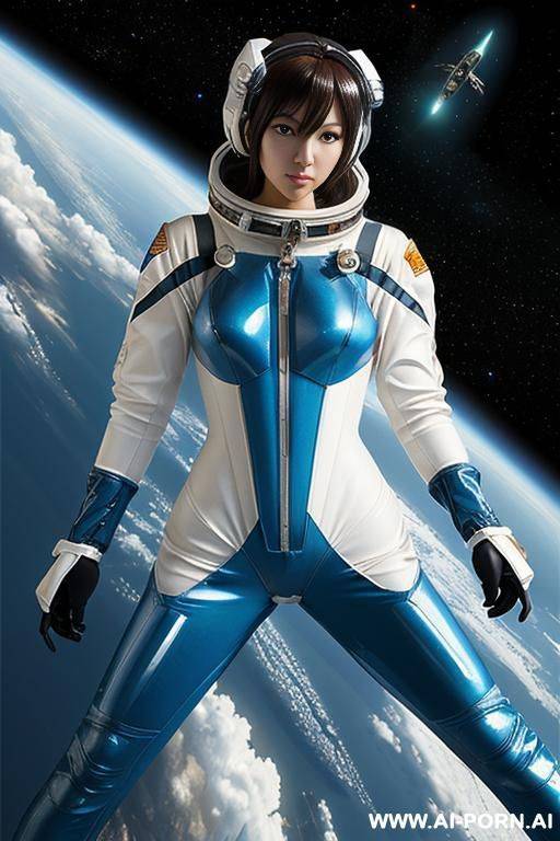 (anime art style) (space combat pilot) (transparent space suit) (space ship hanger) - #main
