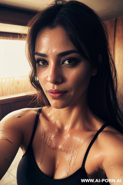 drunk, soaking in sweat, inse eye contact, selfie close-up, - #main